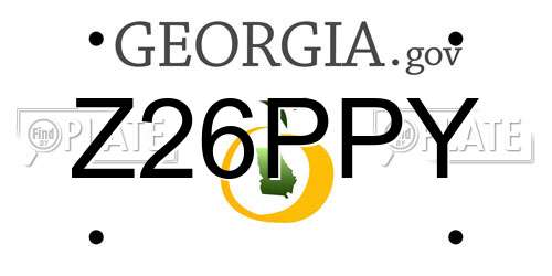 Z26PPY Georgia License Plate