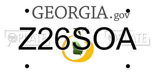 Z26SOA Georgia License Plate
