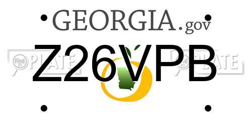 Z26VPB Georgia License Plate
