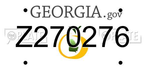 Z270276 Georgia License Plate