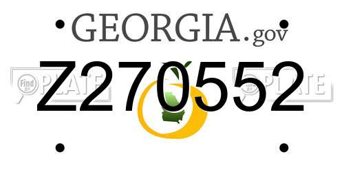 Z270552 Georgia License Plate