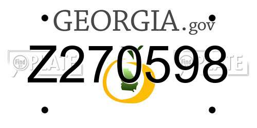 Z270598 Georgia License Plate