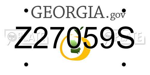 Z27059S Georgia License Plate