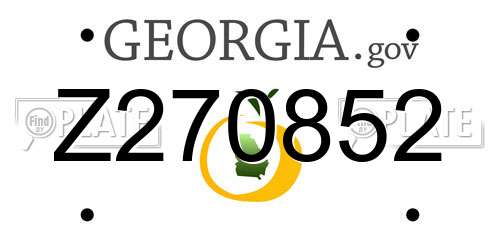 Z270852 Georgia License Plate