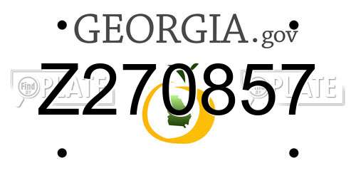 Z270857 Georgia License Plate