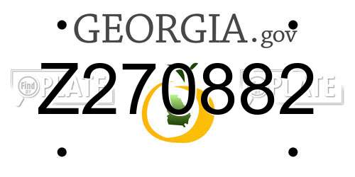 Z270882 Georgia License Plate