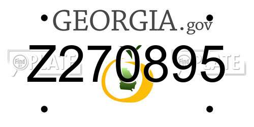 Z270895 Georgia License Plate
