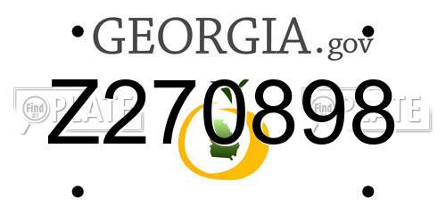 Z270898 Georgia License Plate