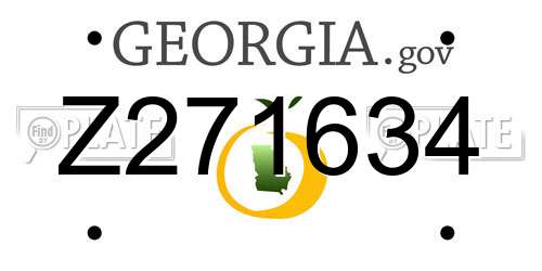 Z271634 Georgia License Plate