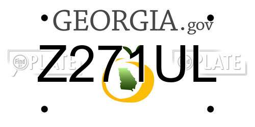 Z271UL Georgia License Plate