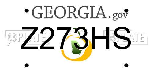 Z273HS Georgia License Plate