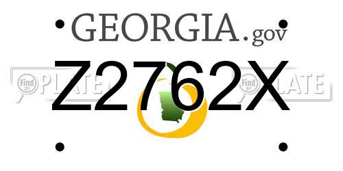 Z2762X Georgia License Plate