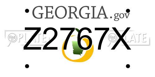 Z2767X Georgia License Plate