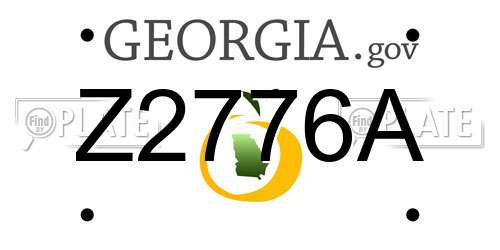 Z2776A Georgia License Plate