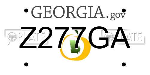 Z277GA Georgia License Plate