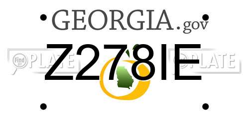 Z278IE Georgia License Plate