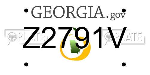 Z2791V Georgia License Plate