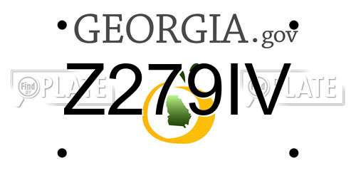 Z279IV Georgia License Plate