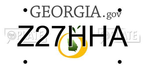 Z27HHA Georgia License Plate