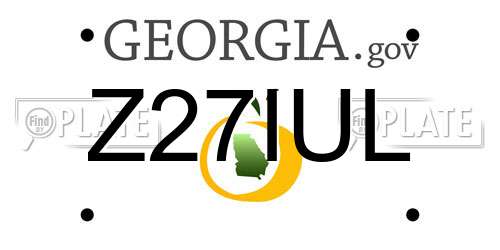 Z27IUL Georgia License Plate
