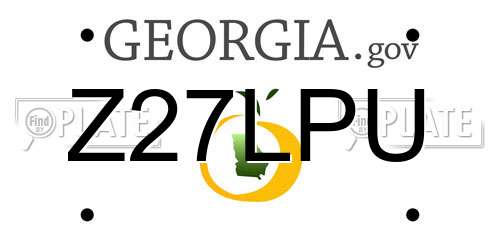 Z27LPU Georgia License Plate