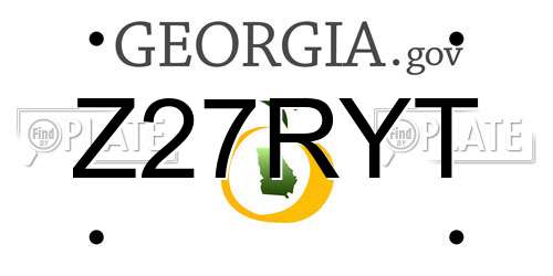 Z27RYT Georgia License Plate