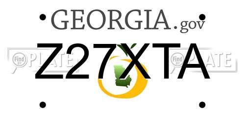 Z27XTA Georgia License Plate
