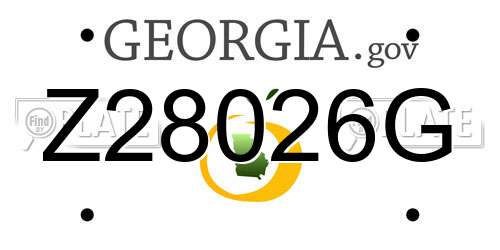 Z28026G Georgia License Plate