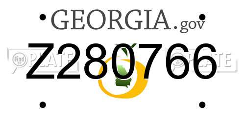 Z280766 Georgia License Plate