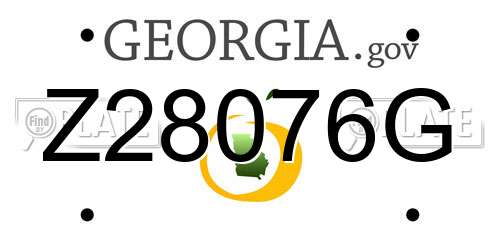 Z28076G Georgia License Plate