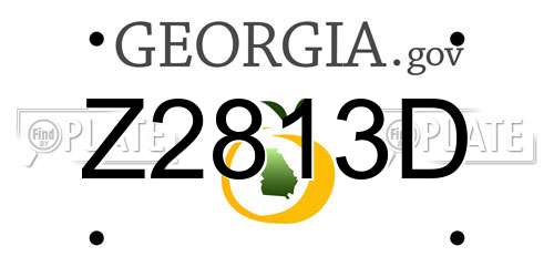 Z2813D Georgia License Plate