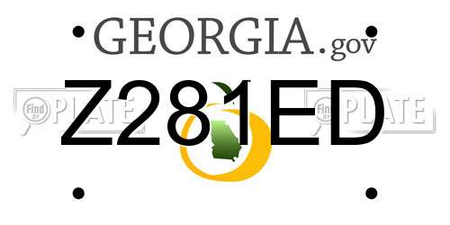 Z281ED Georgia License Plate