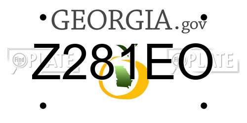 Z281EO Georgia License Plate