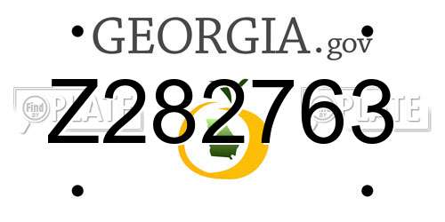 Z282763 Georgia License Plate