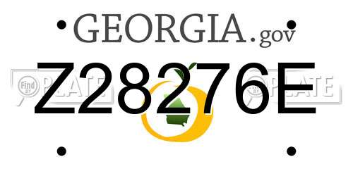 Z28276E Georgia License Plate