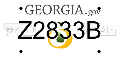 Z2833B Georgia License Plate