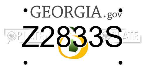 Z2833S Georgia License Plate