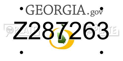 Z287263 Georgia License Plate