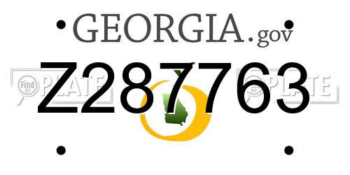 Z287763 Georgia License Plate