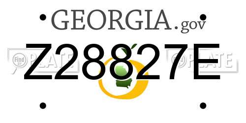 Z28827E Georgia License Plate