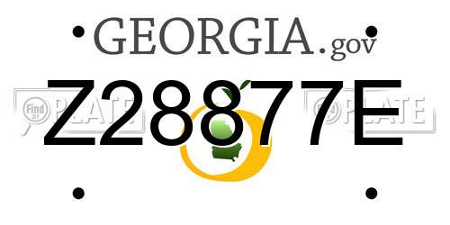 Z28877E Georgia License Plate