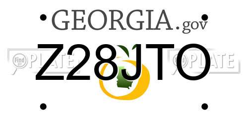 Z28JTO Georgia License Plate