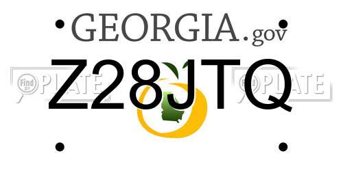 Z28JTQ Georgia License Plate