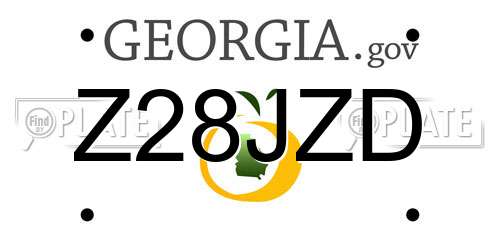 Z28JZD Georgia License Plate