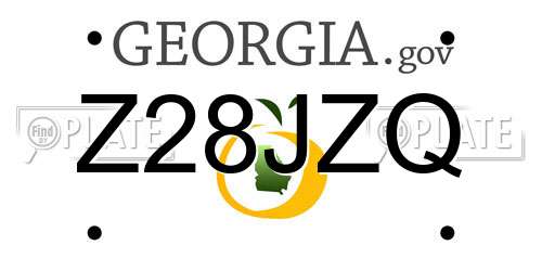 Z28JZQ Georgia License Plate