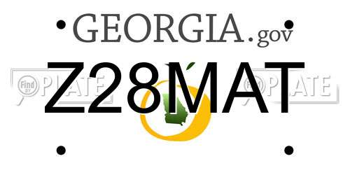 Z28MAT Georgia License Plate