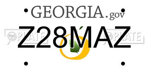 Z28MAZ Georgia License Plate