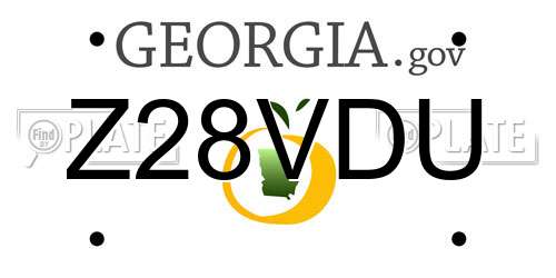 Z28VDU Georgia License Plate