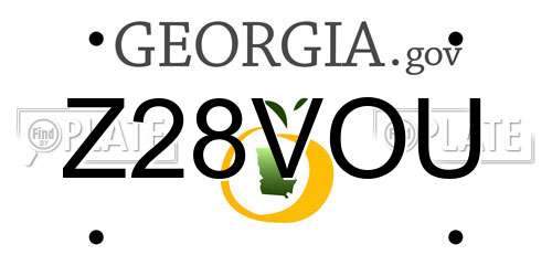 Z28VOU Georgia License Plate