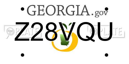 Z28VQU Georgia License Plate